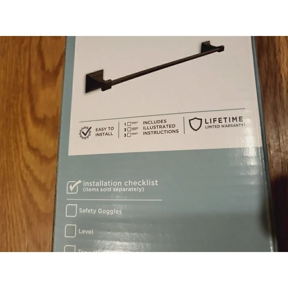 Glacier Bay Lorent 24 in. Towel Bar in Matte Black, 1004 892 489 Free Shipping!